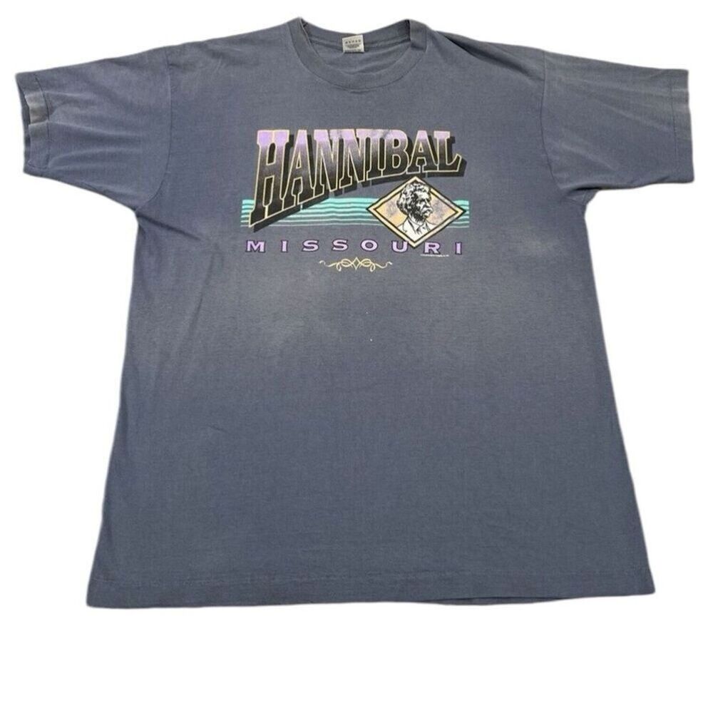 Vintage Single Stitch Fruit Of The Loom T Shirt Hannibal Missouri Size XXL USA